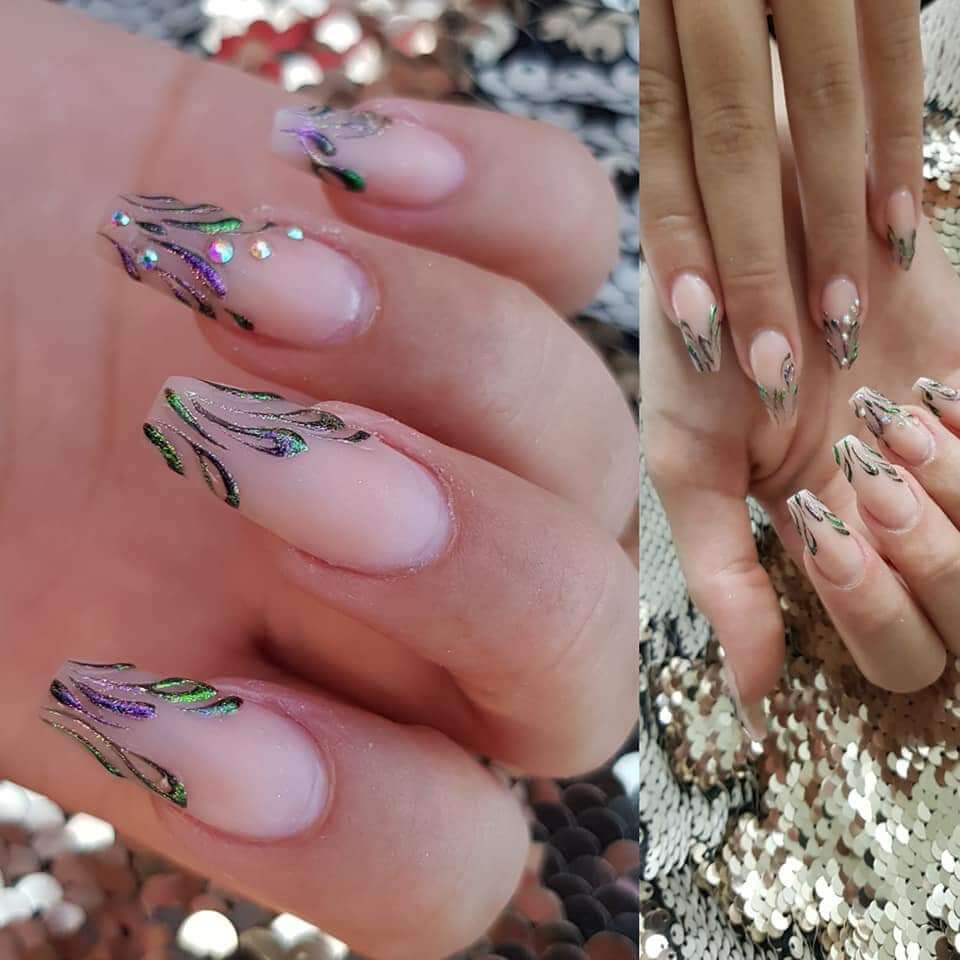 spanning viel Decimale Nail Art - Acryl nagel met nailart - Nail Art voorbeelden - NailArt4All