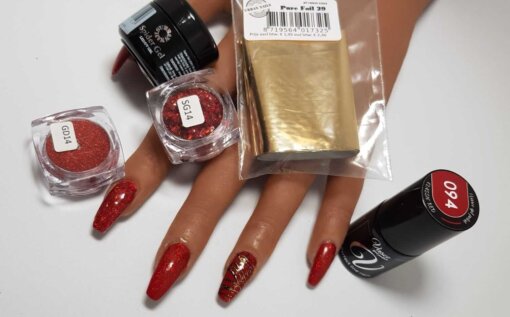 Nail Art - Rood - Goud - Kerst - Romantisch