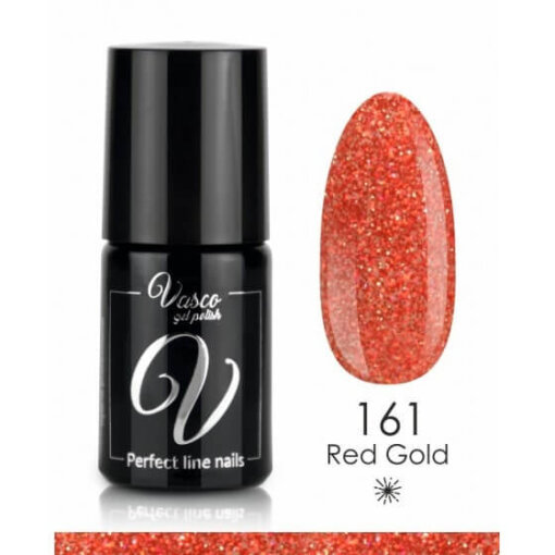 Vasco gelpolish V161 - Red Gold - Rood - Glitter
