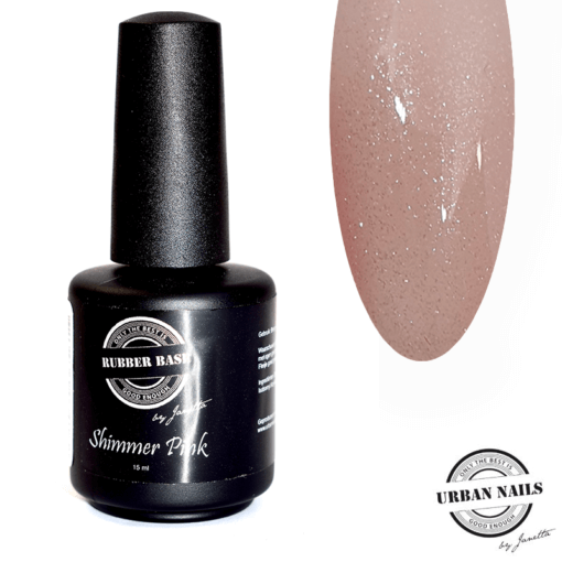 Urban Nails Rubber Base - RIAB - Shimmer pink - Silver