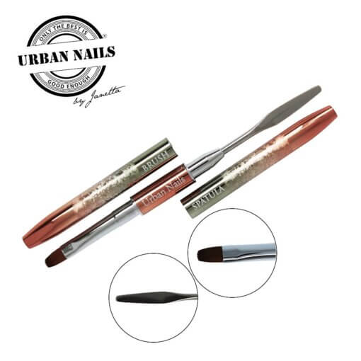 Rose Gold Spatula Double brush penseel - Urban Nails