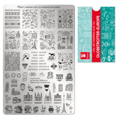 Moyra Nail Art stempelplaat 123 globetrotter-europe