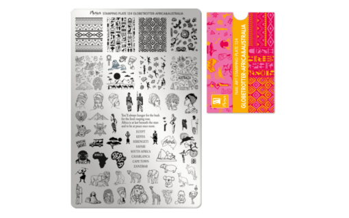 Moyra nailart Stamping Plate 124 Globetrotter - Africa&Australia