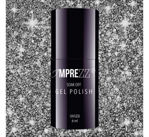 IMPREZZ® Gellak | 22 | 6 ml. | Zilver glitter grof
